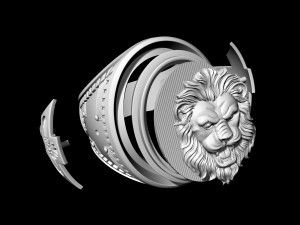 lion ring with diamond Modelo de Impressão 3D