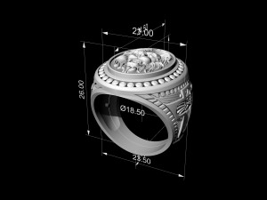 lion ring with diamond Modelo de Impressão 3D