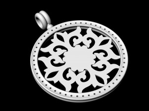 gothic floral pendant with diamond frame 3D Baskı Modeli