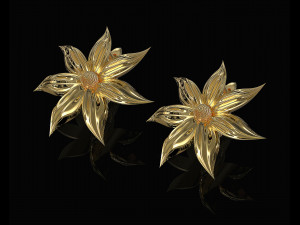 flower with long leaves earrings 3D Print Model