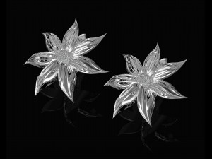 flower with long leaves earrings 3D Принт Модель