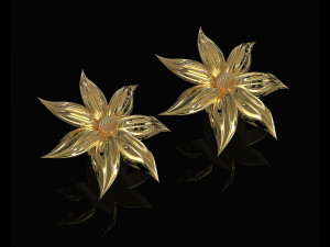 flower with long leaves earrings 3D Принт Модель