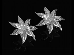 flower with long leaves earrings 3D Принт Модель