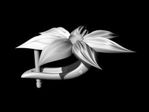flower with long leaves earrings 3D Принт Модель