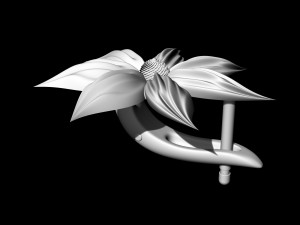flower with long leaves earrings 3D Принт Модель