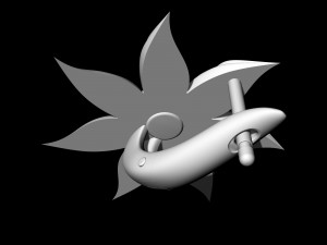flower with long leaves earrings 3D Принт Модель