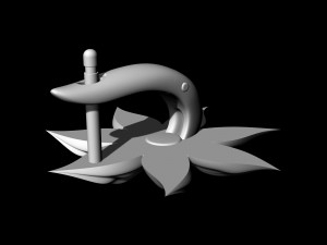 flower with long leaves earrings 3D Принт Модель
