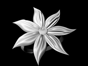 flower with long leaves ring 3D Print Model