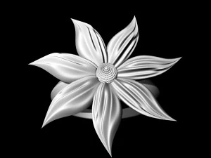 flower with long leaves ring 3D Print Model