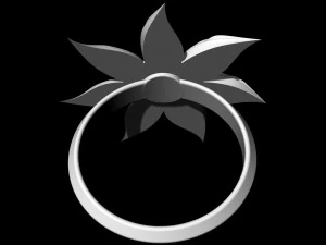 flower with long leaves ring 3D Print Model