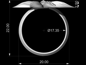 flower with long leaves ring 3D Print Model