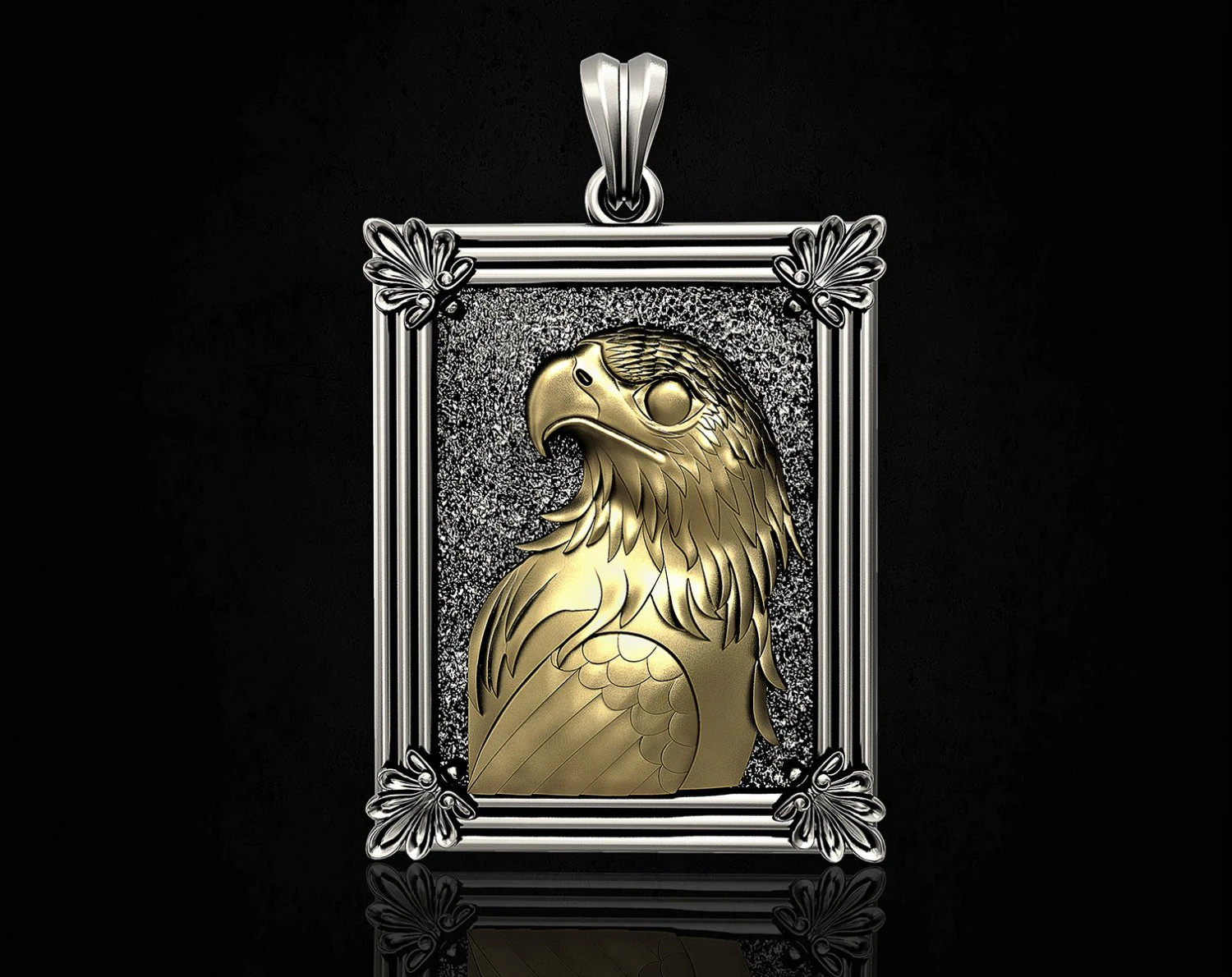 proud eagle pendant 3D Print Model .c4d .max .obj .3ds .fbx .stl .blend
