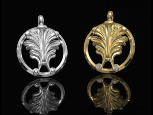 vintage leaf pendant 3D Print Model