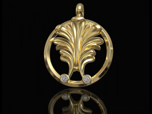 vintage leaf pendant 3D-printmodel