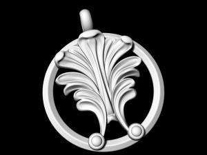 vintage leaf pendant 3D-printmodel