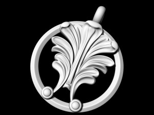 vintage leaf pendant 3D-printmodel