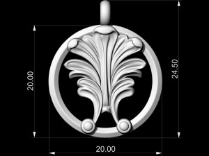 vintage leaf pendant 3D-printmodel