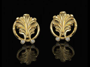 vintage leaf earrings 3D Print Model