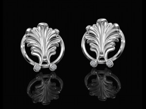 vintage leaf earrings 3D-Druckmodell