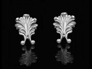 vintage leaf earrings 3D Print Model