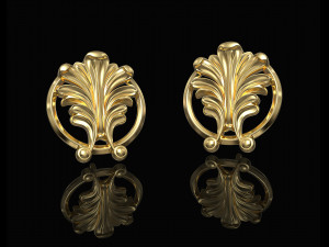 vintage leaf earrings 3D-Druckmodell