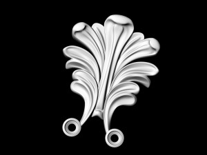vintage leaf earrings 3D-Druckmodell