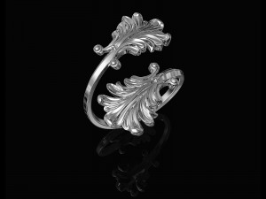 vintage leaf ring 3D Print Model