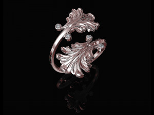 vintage leaf ring 3D Print Model