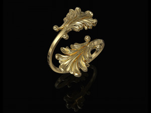 vintage leaf ring 3D Print Model