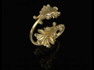 vintage leaf ring 3D Print Model