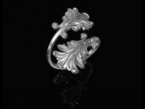 vintage leaf ring 3D Print Model