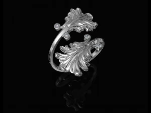vintage leaf ring 3D Print Model