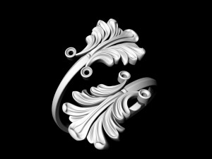 vintage leaf ring 3D Print Model