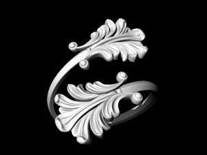 vintage leaf ring 3D Print Model