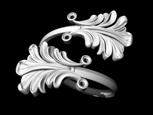 vintage leaf ring 3D Print Model