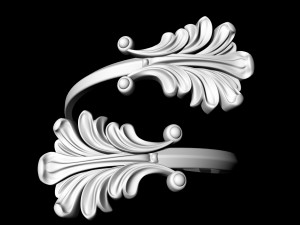 vintage leaf ring 3D Print Model