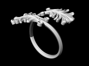 vintage leaf ring 3D Print Model