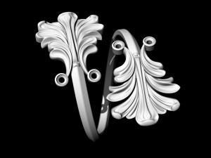 vintage leaf ring 3D Print Model