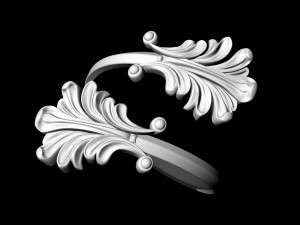 vintage leaf ring 3D Print Model