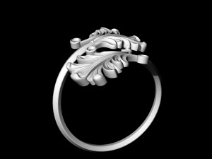 vintage leaf ring 3D Print Model