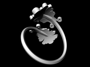 vintage leaf ring 3D Print Model