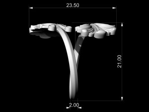 vintage leaf ring 3D Print Model
