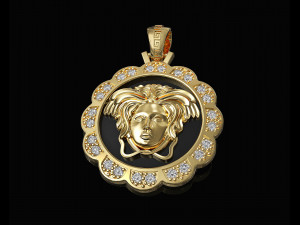 Medusa in rose pendant 3D Print Model