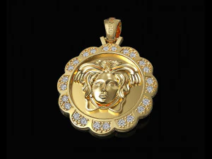 Medusa in rose pendant 3D Print Model