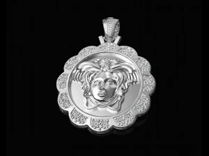 Medusa in rose pendant 3D Print Model