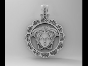 Medusa in rose pendant 3D 프린트 모델