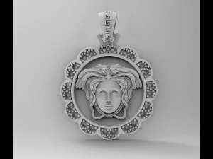Medusa in rose pendant 3D Print Model