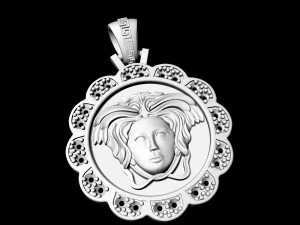 Medusa in rose pendant 3D Print Model