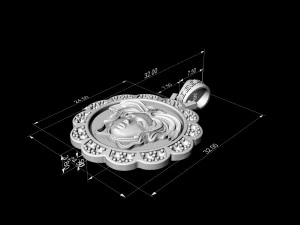 Medusa in rose pendant 3D Print Model