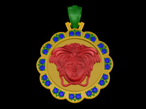 Medusa in rose pendant 3D 프린트 모델